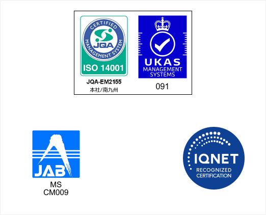 ISO14001 JQA-EM2155 Honsha/Mimamikyushu UKAS JAB IQNet